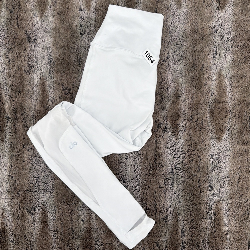 Alo Yoga Leggings Womens Small White Mesh High Rise Full Length Stretch Athletic